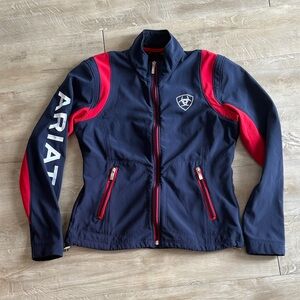 ARIAT Women's New Team Soft Shell Jacket Size Medium Navy and Red